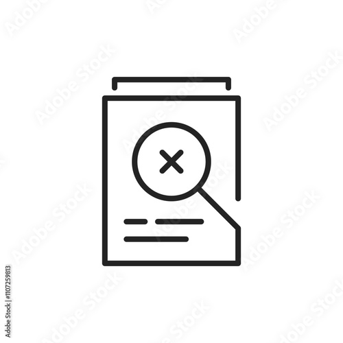 inconsistency of data in doc like thin line icon