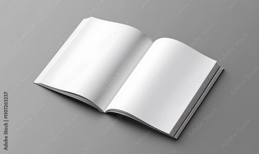 Blank Book Pages Open Displaying Clean White Sheets Blank Book Pages Open Displaying Clean White Sheets