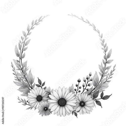 Beautiful flowers frame with transparent and high-quality background