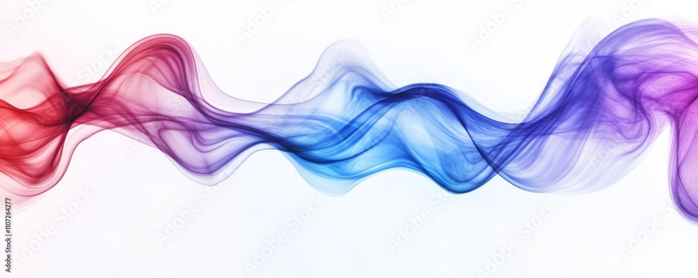 Blue, Purple, and Red Wavy Sound Wave on White Background Blue, Purple, and Red Wavy Sound Wave on White Background