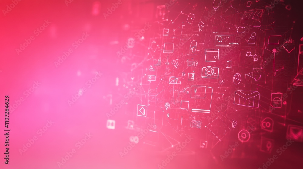 Abstract digital background featuring interconnected technology icons and symbols. Abstract digital background featuring interconnected technology icons and symbols.