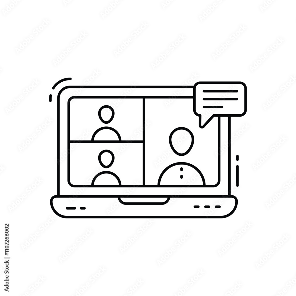 Online meeting vector icon