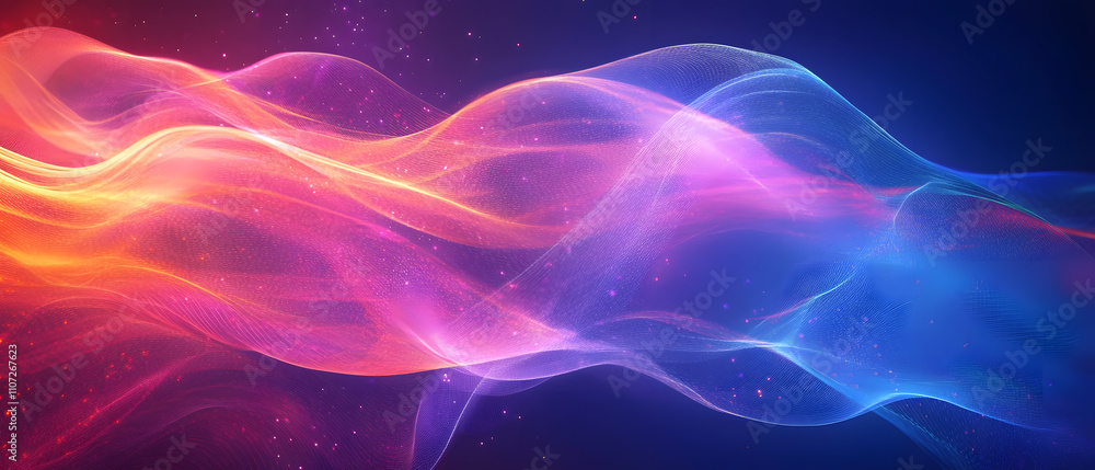 Fototapeta premium Abstract Colorful Waves, Vibrant Energy Flow, Digital Art Background