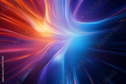 abstract background with colorful lines and stars photo