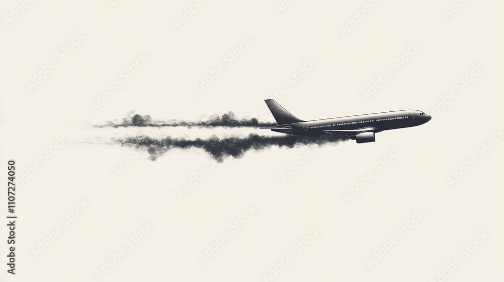 Soaring Through the Clouds: A Powerful Illustration of an Airplane in Flight Soaring Through the Clouds: A Powerful Illustration of an Airplane in Flight