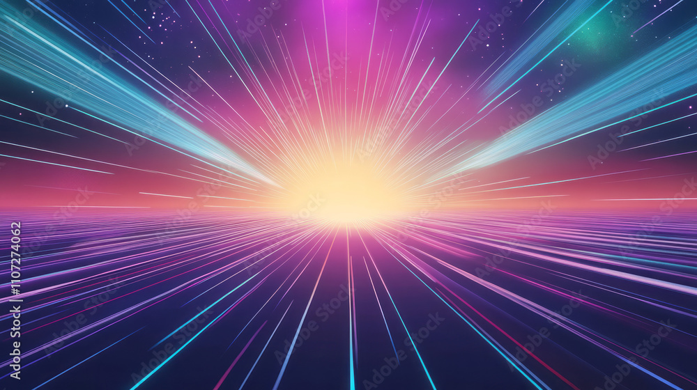 abstract background with colorful lines and stars abstract background with colorful lines and stars