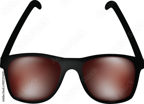 illustration of single brown color sunglass vector design on a white background