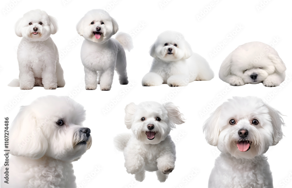 Bichon Frisé Frise dog puppy, many angles and view portrait side back head running sleeping sitting isolated on transparent background cutout, PNG file
Bichon Frisé Frise dog puppy, many angles and view portrait side back head running sleeping sitting isolated on transparent background cutout, PNG file