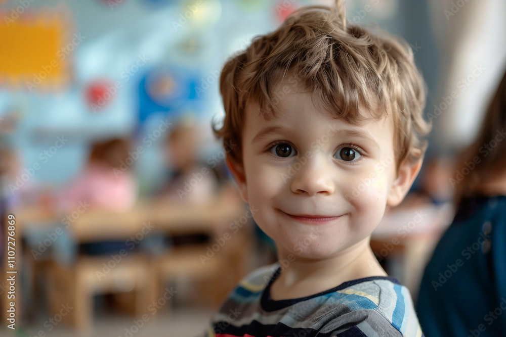 Generative AI Image of Adorable Baby in Daycare Setting Engaging with Colorful Toys and Nanny at Home Generative AI Image of Adorable Baby in Daycare Setting Engaging with Colorful Toys and Nanny at Home