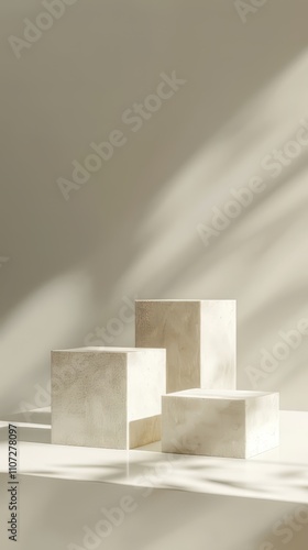 3d geometric cube podium for product placement 