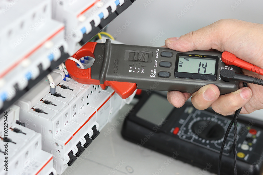 Measurement of electrical parameters using a multimeter. Measurement of electrical parameters using a multimeter.