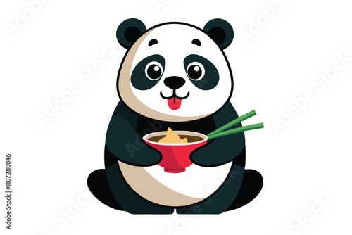 Panda eating Ramen F.eps