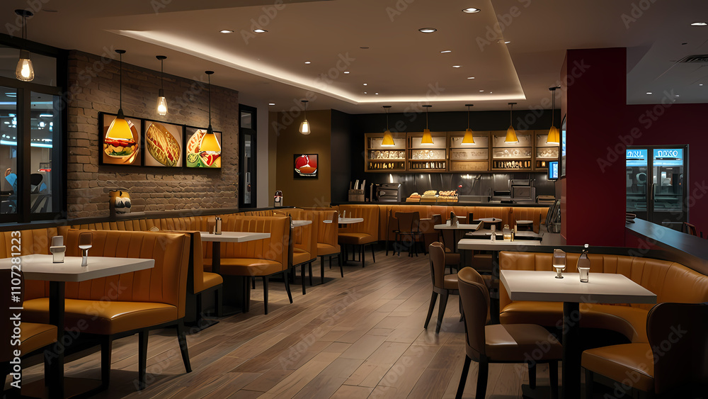 detailed interior view of a restaurant environment detailed interior view of a restaurant environment