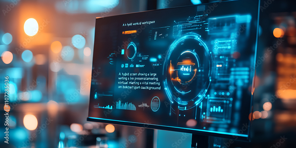 Futuristic Data Dashboard with Abstract City Lights Futuristic Data Dashboard with Abstract City Lights
