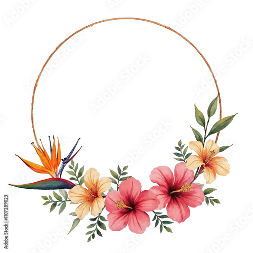 Beautiful flowers frame with transparent and high-quality background