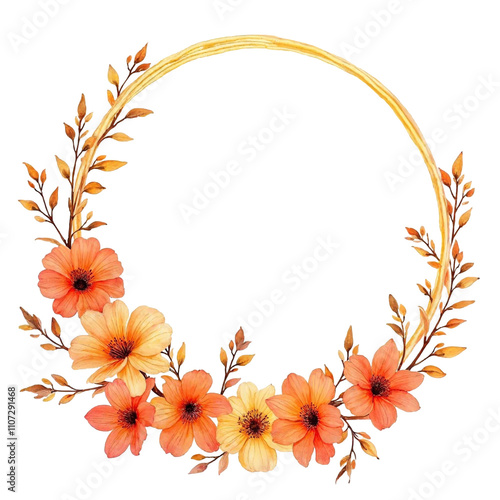 Beautiful flowers frame with transparent and high-quality background