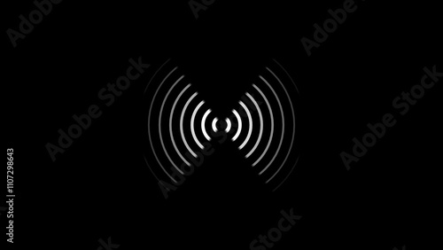 Digital radio waves concept illustration. Epicenter, target, radar, sonar icon concept. Radial signal or vibration elements.