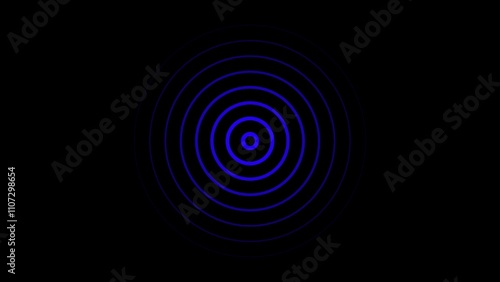 Digital radio waves concept illustration. Epicenter, target, radar, sonar icon concept. Radial signal or vibration elements.