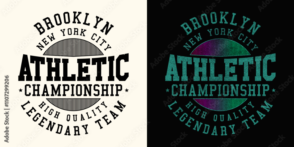 Obraz premium Brooklyn New York City College varsity slogan typographic vector graphic