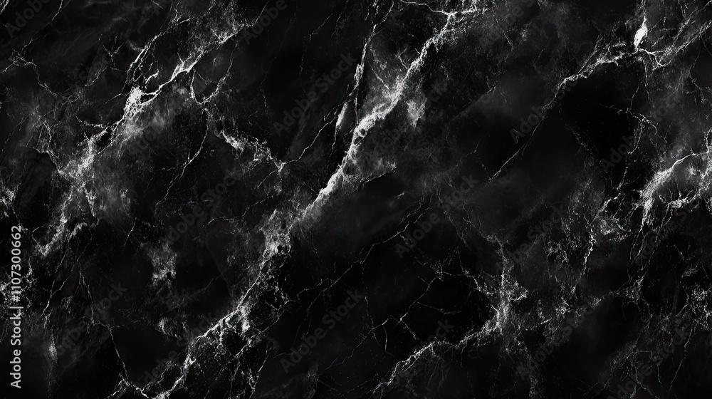 Elegant black marble texture with intricate white veining patterns. Elegant black marble texture with intricate white veining patterns.