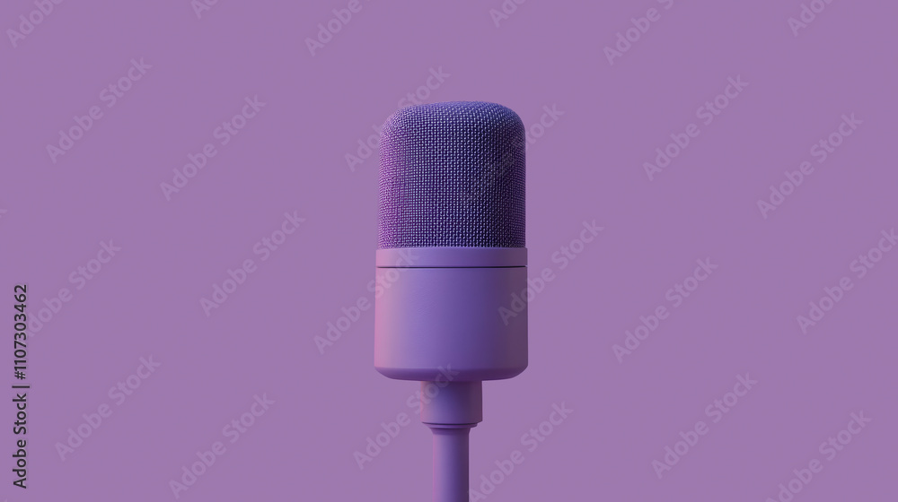 violet microphone on a violet stand