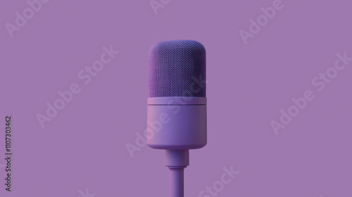 Obraz na płótnie violet microphone on a violet stand w salonie