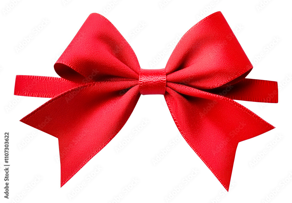 Elegant red bow on white or transparent background, PNG Elegant red bow on white or transparent background, PNG