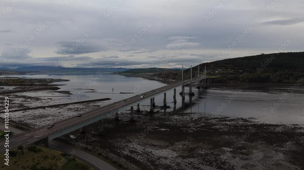 Kessock Bridge Inverness full bridge view Kessock Bridge Inverness full bridge view