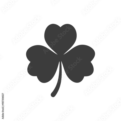 Silhouette black lucky clover leaf, Three Leaf Clover SVG, Lucky SVG, Lucky Clover SVG, Clover Cut File, Clover Silhouette