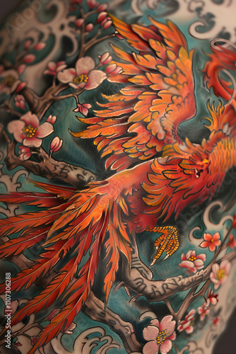 Wallpaper Mural Phoenix in Flight: A Harmonious Blend of Mythology and Nature Tattoo Design Torontodigital.ca