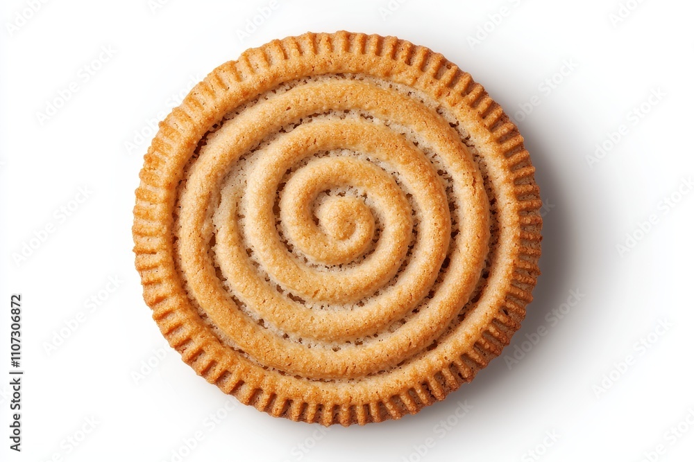 Fototapeta premium Crisp and Delightful Swirled Cookie: A Visual Treat for Dessert Lovers and Foodies