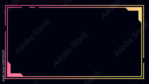 Landscape frame for video media player interface. Online stream futuristic technology style.