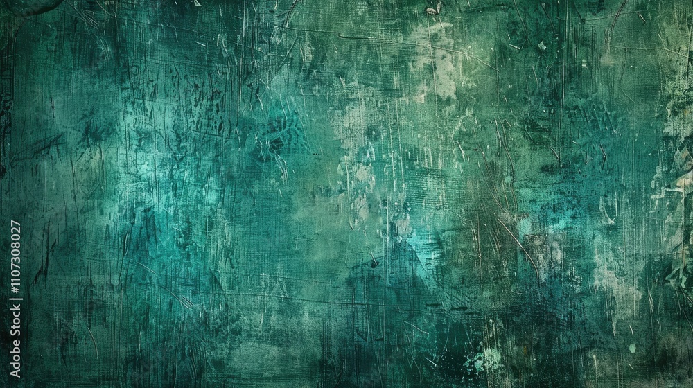 Obraz premium Teal green abstract canvas texture with vintage grunge background.
