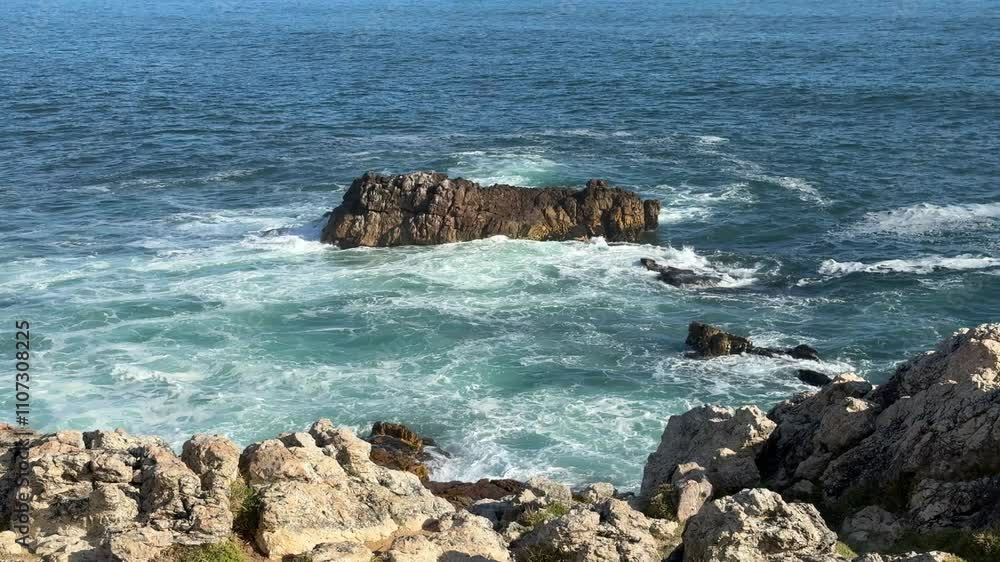 A rocky outcrop off the coast of Hermanus in the Southern Cape region of South Africa’s famous for it’s whales. A rocky outcrop off the coast of Hermanus in the Southern Cape region of South Africa’s famous for it’s whales.