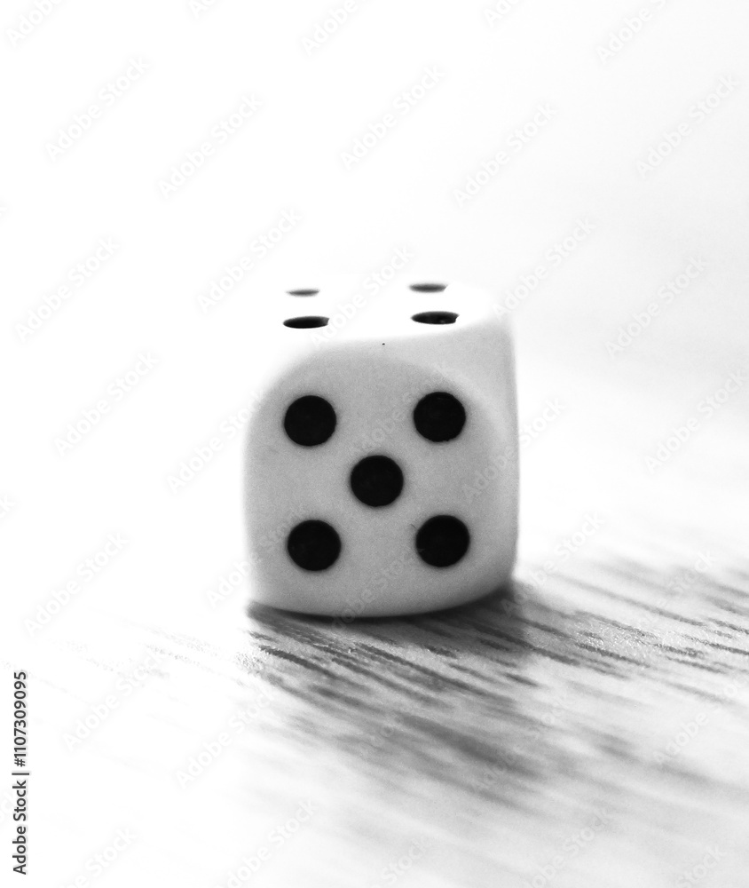 Beautiful close-up of a dice