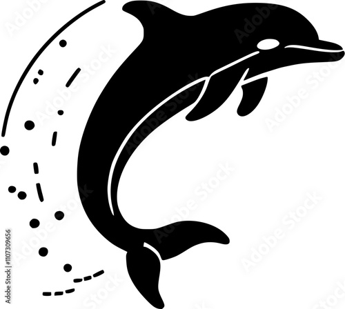 dolphin silhouette isolated on white