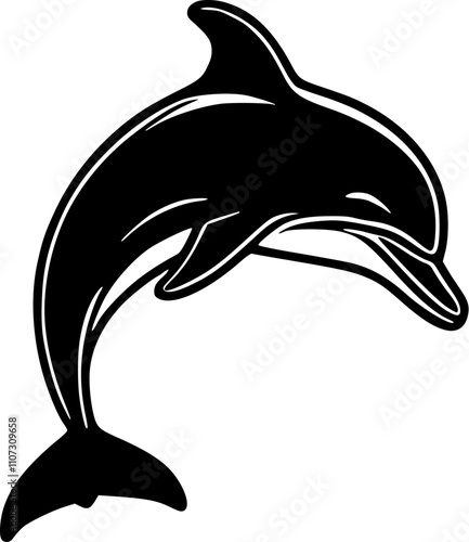 dolphin silhouette isolated on white