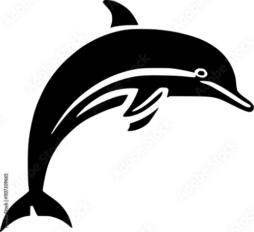 dolphin silhouette isolated on white