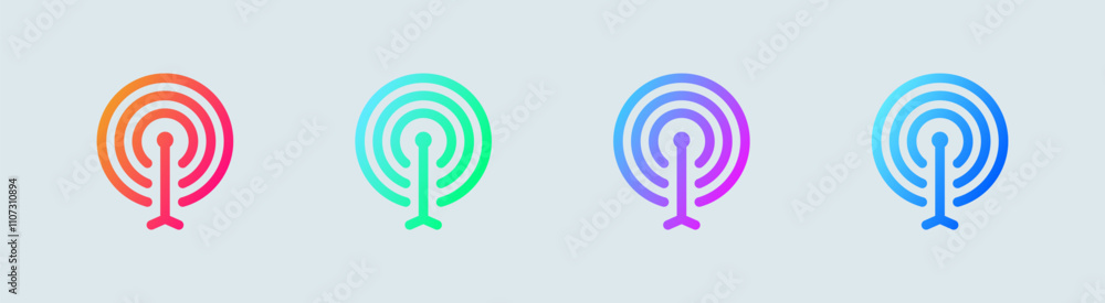 Frequency line icon in gradient colors. Radio signs vector illustration. Frequency line icon in gradient colors. Radio signs vector illustration.