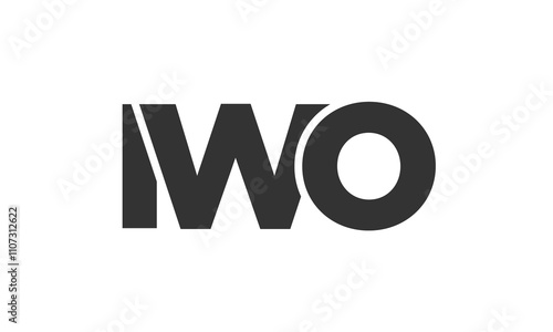 IWO logo design template with strong and modern bold text. Initial based vector logotype featuring simple and minimal typography. Trendy company identity. photo