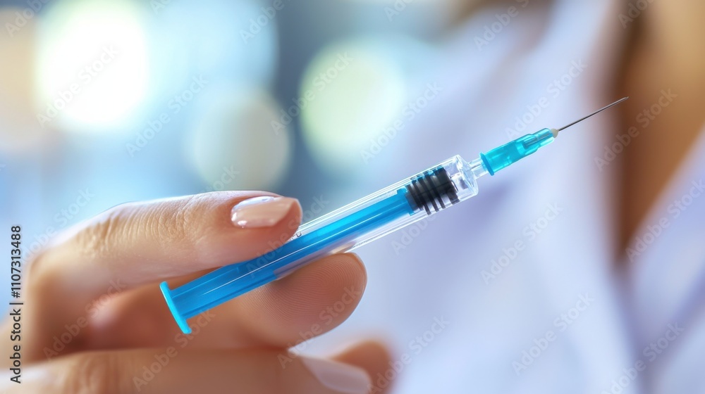 Blue Injection pen in female hand closeup. Semaglutide or insulin drug against female belly. Diabetes and Weight Loss concept. Blue Injection pen in female hand closeup. Semaglutide or insulin drug against female belly. Diabetes and Weight Loss concept.