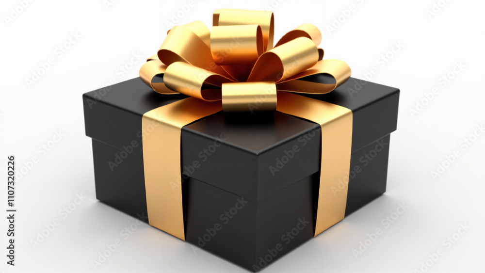 Elegant Black Gift Box with Gold Ribbon: Luxury Present for Special Occasions, Perfect for High-End Product Launches Elegant Black Gift Box with Gold Ribbon: Luxury Present for Special Occasions, Perfect for High-End Product Launches