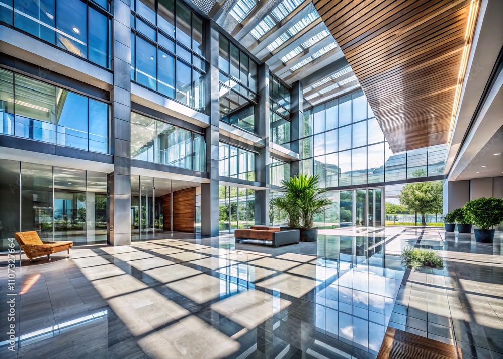 Modern Office Building Entrance Hall with Sleek Design, Natural Light, and Minimalist Aesthetic for Architectural Photography Modern Office Building Entrance Hall with Sleek Design, Natural Light, and Minimalist Aesthetic for Architectural Photography
