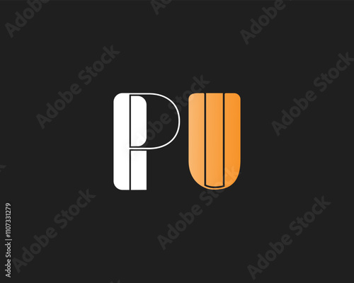creative letter PU logo design for company