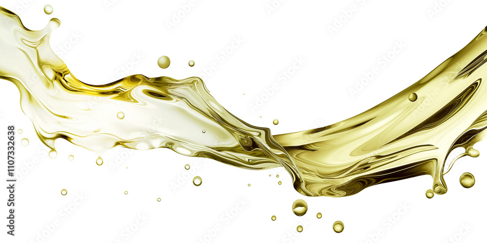 Fototapeta premium splashing olive oil liquid, flowing fluid oil isolated on transparent PNG background. cutout