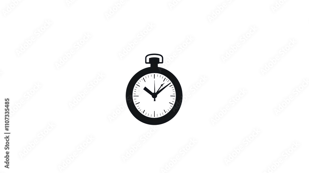 Pocket watch showing time on transparent background