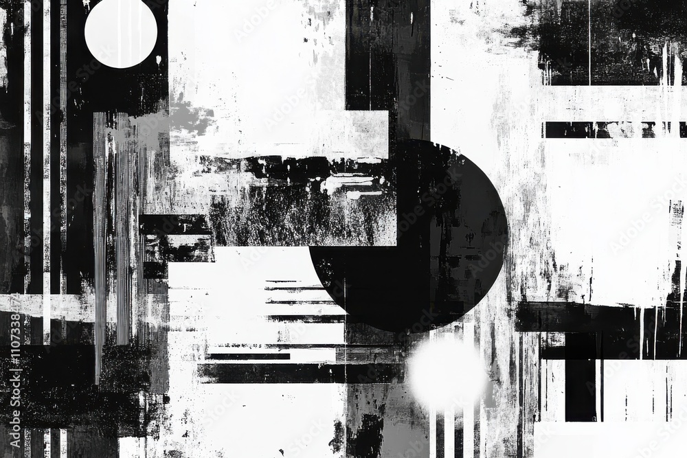 Obraz premium Vintage grunge black-and-white collage background showcasing diverse textures and shapes