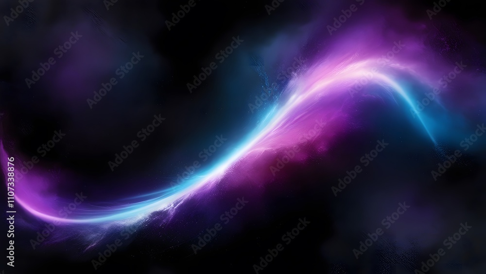 Fototapeta premium Dark purple blue black abstract grainy background, glowing vibrant color gradient shape, noise texture poster header banner cover design