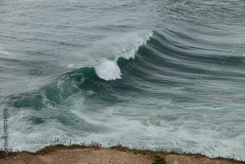 Nazaré Portugal in Europe high Waves Travel Destination photo