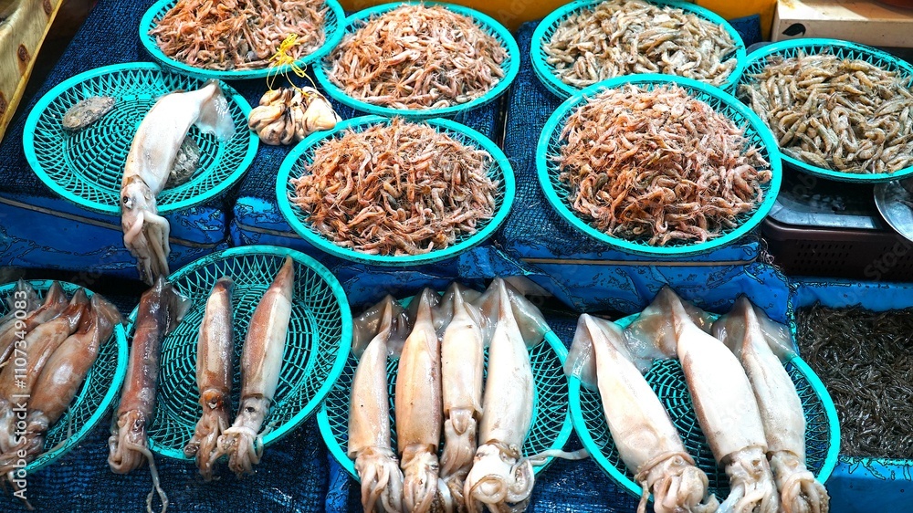 Fototapeta premium Seafood on display for sale